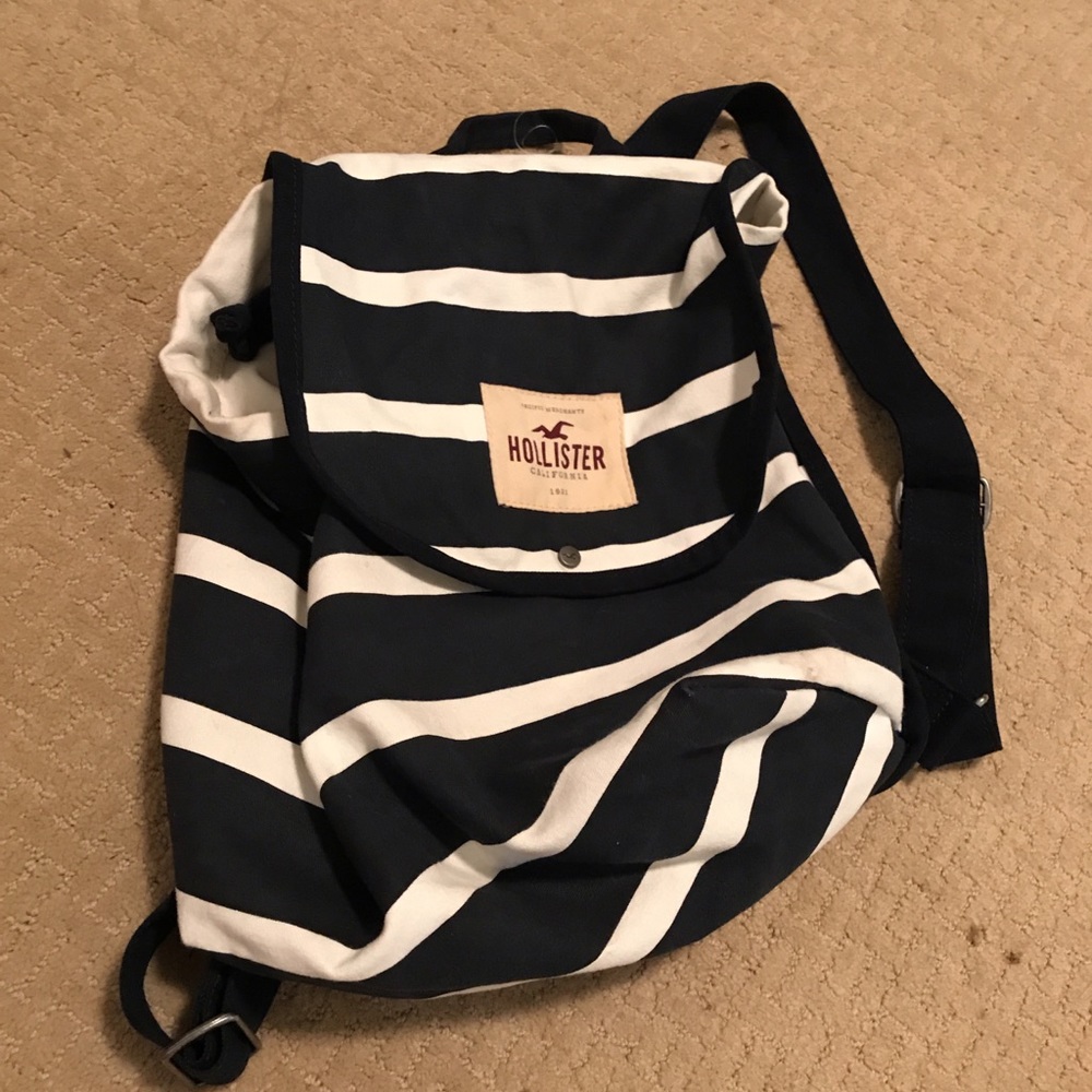 Hollister striped small backpack